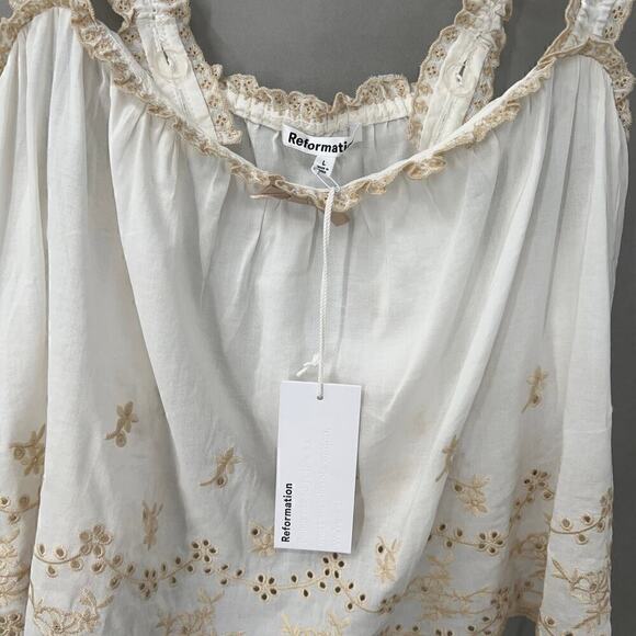 Reformation Paige Top Blouse Womens Large Cottagecore Boho Swiftie Whimsical - Picture 10 of 12